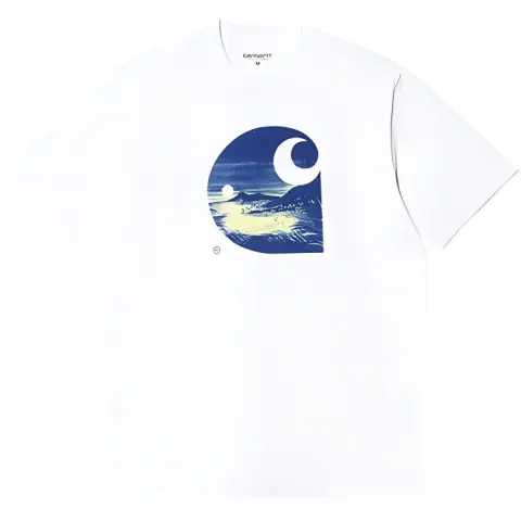 Carhartt WIP T-Shirts Men's White Crew Neck Moderate Straight Fit