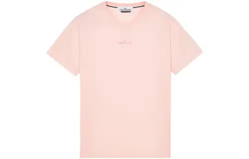 STONE ISLAND T Shirts Men's Pink Crew Neck Moderate Straight Fit