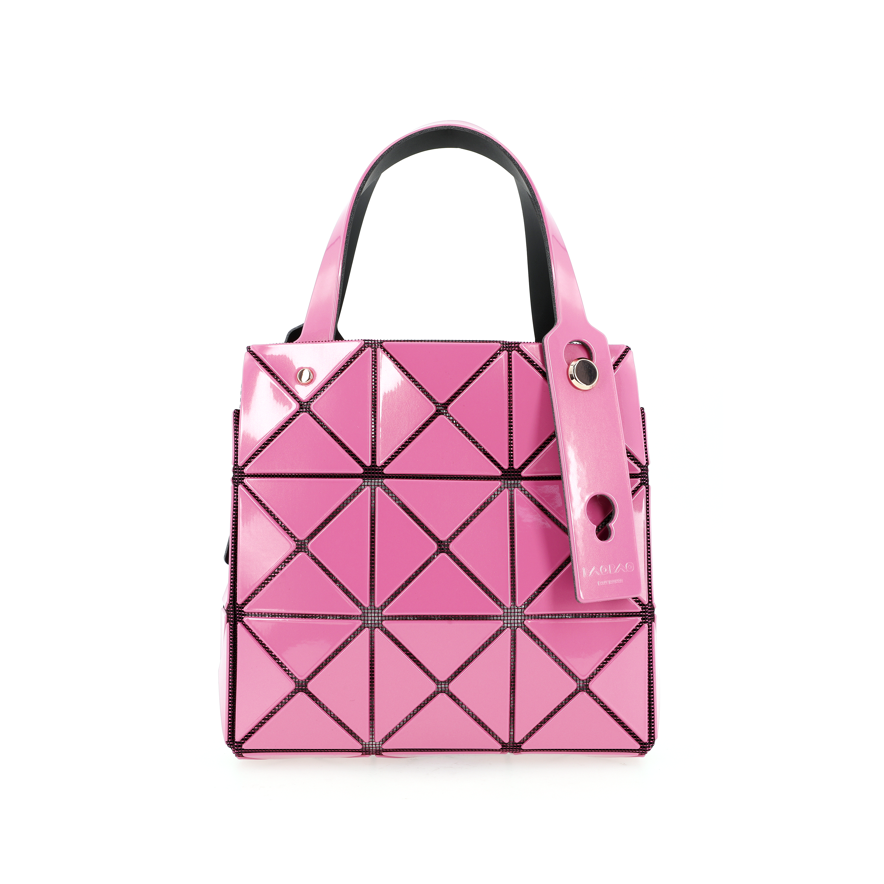 ISSEY MIYAKE Issey Miyake solid color simple triangle folding open nylon Tote bag Tote bag shopping bag handbag regular women's pink