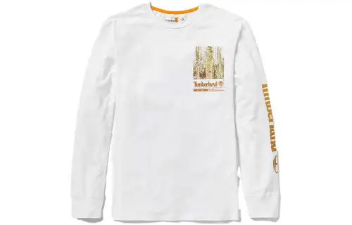 Timberland T Shirts Men's White Crew Neck Moderate Straight Fit