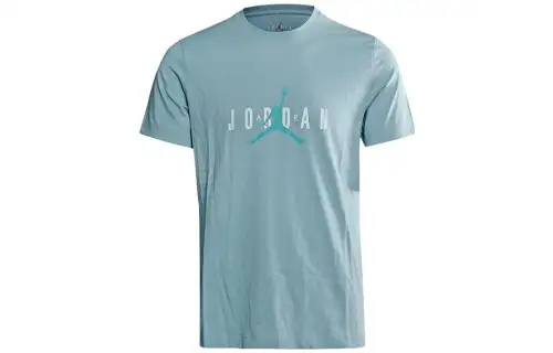 Jordan T Shirts Men's Blue Crew Neck Moderate Straight Fit