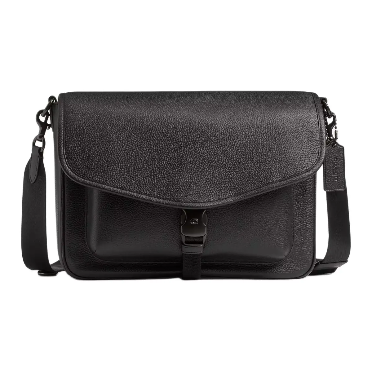 COACH Charter Leather Messenger Bag, Shoulder Bag Large Men's Black