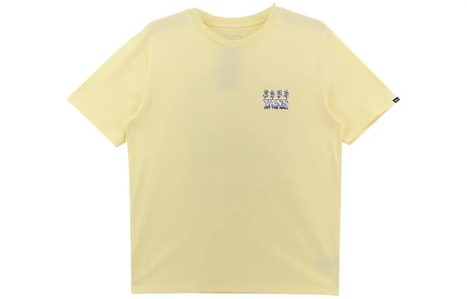 Vans T-Shirts Men's Yellow Crew Neck Moderate Straight Fit