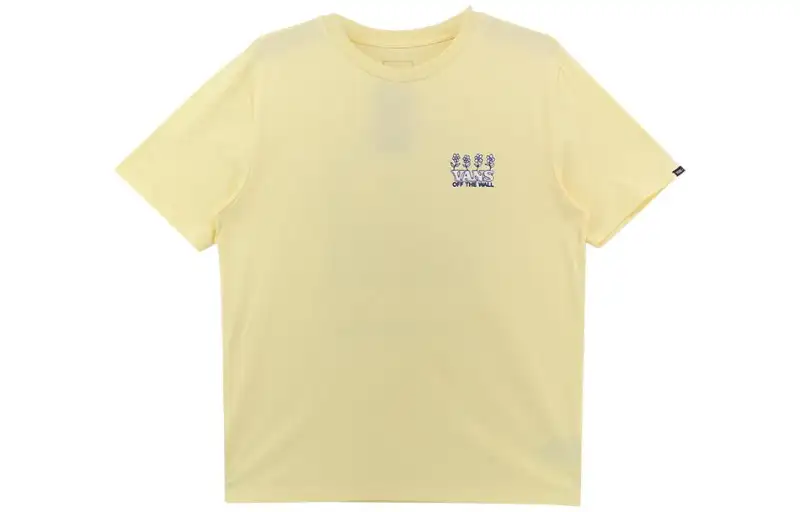 Vans T Shirts Men's Yellow Crew Neck Moderate Straight Fit
