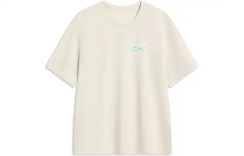 Li Ning Wade Collection T Shirts Unisex Moonlight Gray Crew Neck Moderate Straight Fit