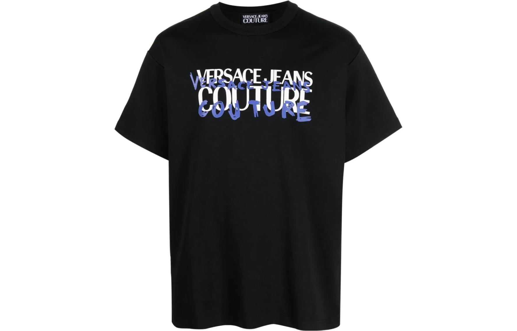 Мужская футболка Versace JEANS COUTURE SS23 LogoT (черная)