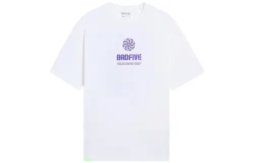Li Ning T Shirts Men's Standard White Crew Neck Moderate Straight Fit