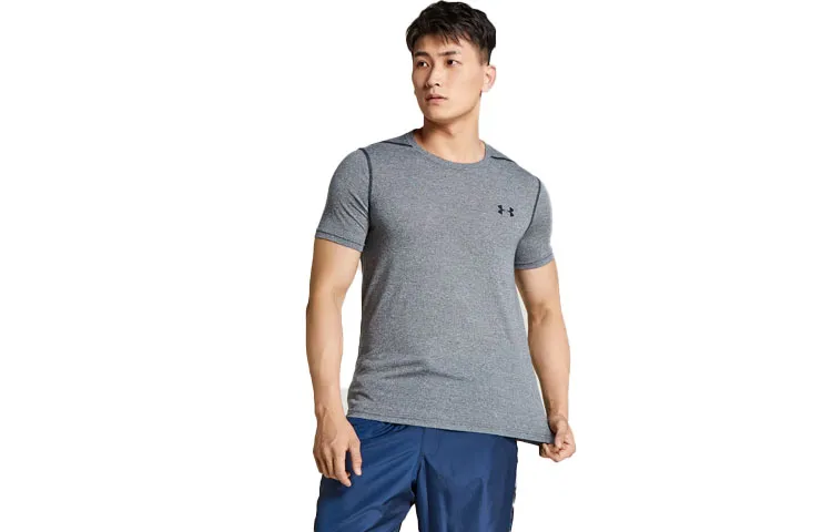 Under Armour T-Shirts Men's Dark Gray Crew Neck Moderate Straight Fit