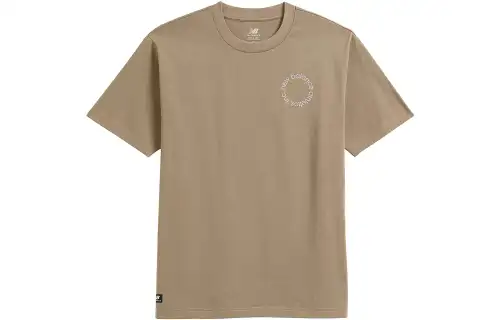 New Balance T Shirts Men's Brown Crew Neck Moderate Other
