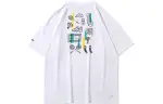 Li Ning Badminton Collection T Shirts Men's Standard White Crew Neck Moderate Straight Fit