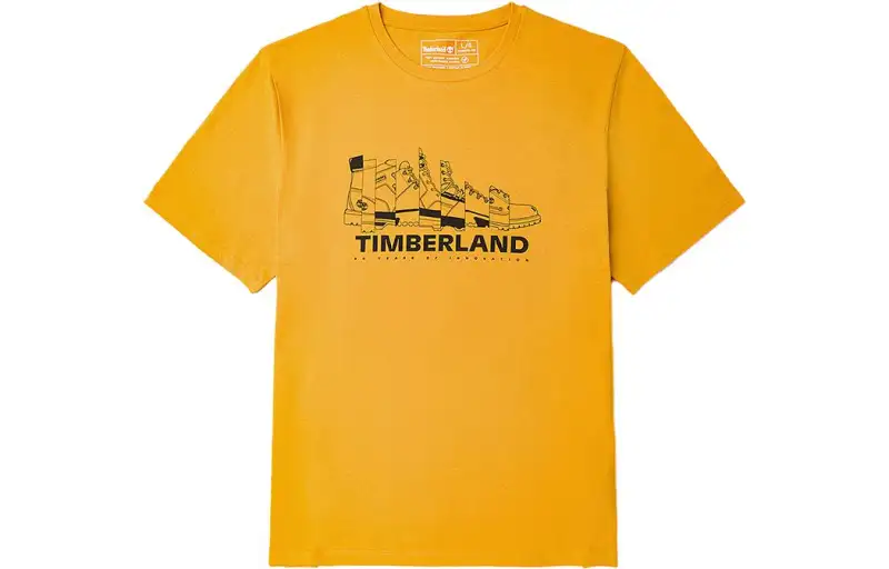 Timberland T Shirts Unisex Stone Yellow Crew Neck Moderate Straight Fit