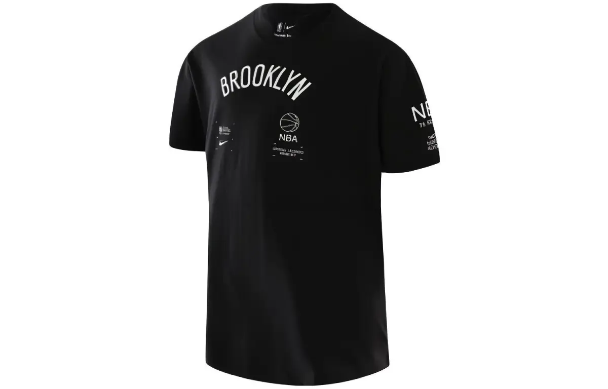 Nike T-Shirts Men's Black Crew Neck Moderate Straight Fit