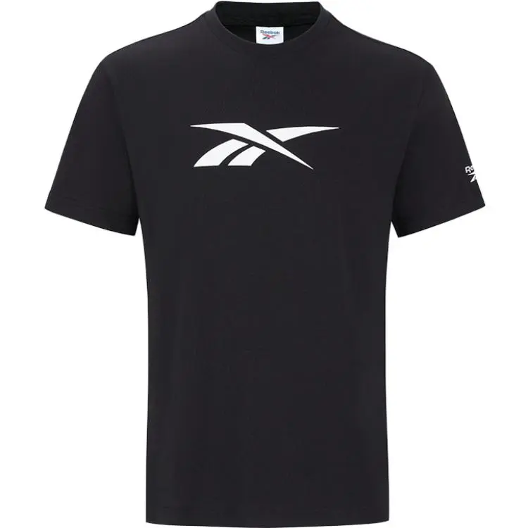 Reebok T Shirts Men's Black Crew Neck Moderate Straight Fit