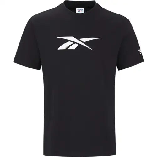 Reebok T Shirts Men's Black Crew Neck Moderate Straight Fit
