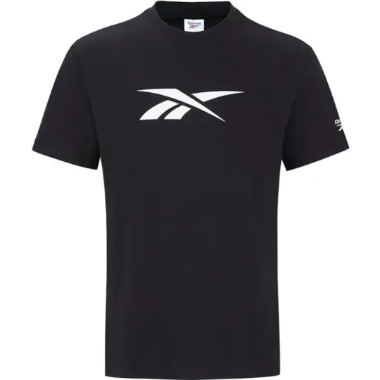 Reebok T Shirts Men's Black Crew Neck Moderate Straight Fit