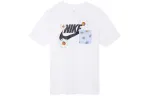 Nike T Shirts Men's White Crew Neck Moderate Straight Fit