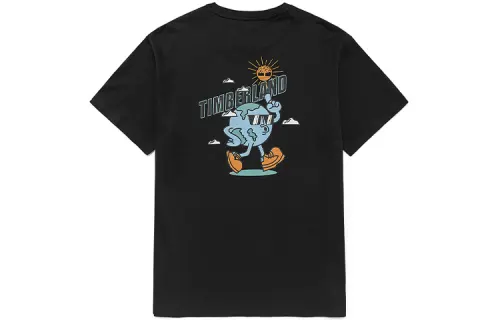 Timberland T Shirts Men's Black Crew Neck Moderate Straight Fit