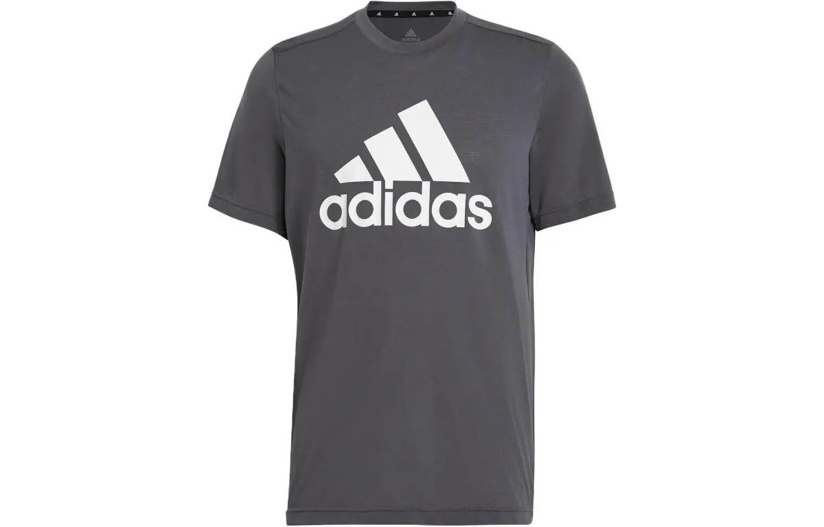 Adidas T-Shirts Men's Gray Crew Neck Moderate Straight Fit