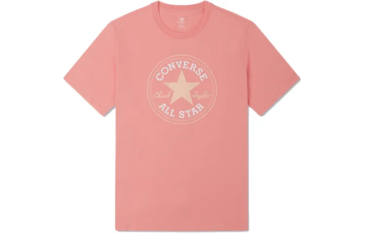 Converse T-Shirts Unisex Pink Crew Neck Moderate Straight Fit