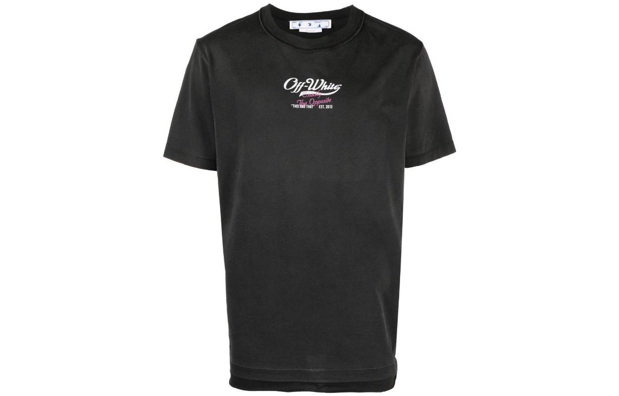 OFF WHITE Logo Printed Crewneck T Shirt