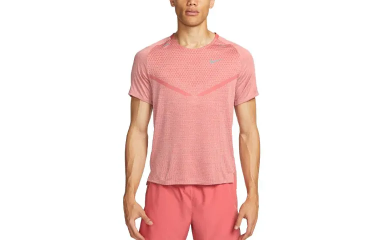 Nike T-Shirts Men's Stardust Red Crew Neck Moderate Straight Fit