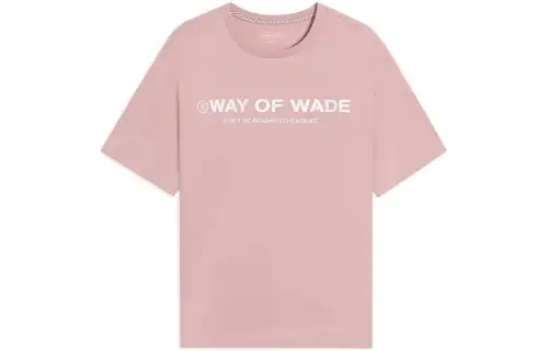 Li Ning T Shirts Men's Pink Crew Neck Moderate Straight Fit