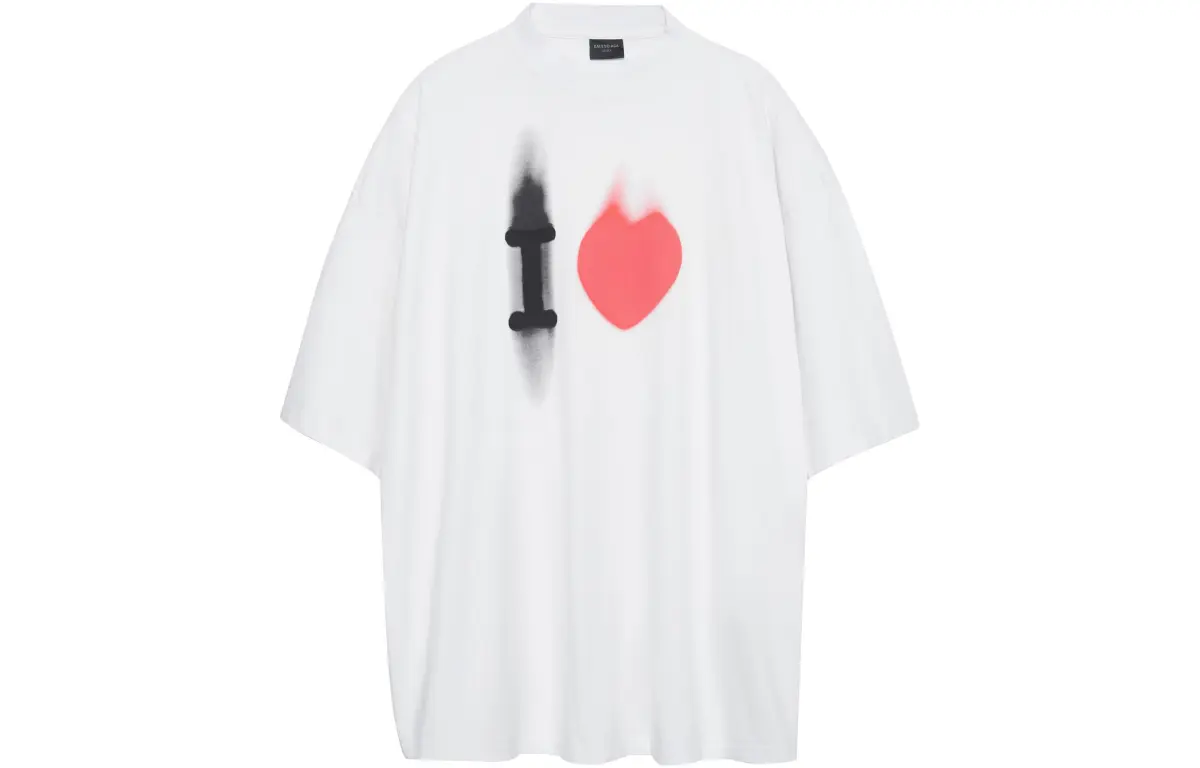 Balenciaga T Shirt Loose Fit Unisex White
