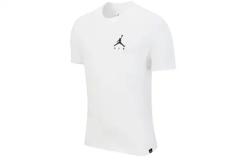 Jordan T Shirts Men's White Crew Neck Moderate Straight Fit
