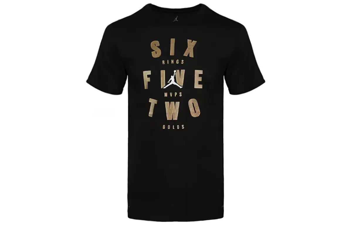 Jordan T-Shirts Men's Black Crew Neck Moderate Straight Fit
