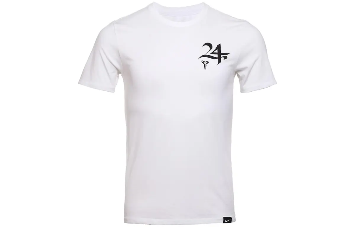 Nike T-Shirts Men's White Crew Neck Moderate Straight Fit