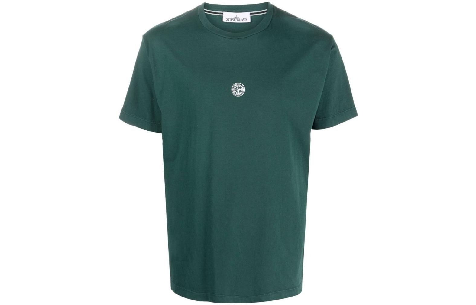 Мужская футболка STONE ISLAND с логотипом (зеленая)