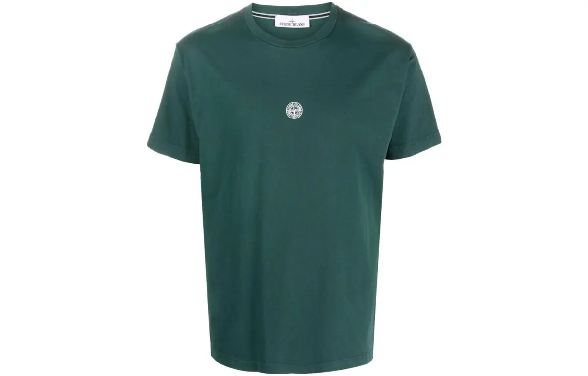 STONE ISLAND Logo Printed Crewneck T Shirt