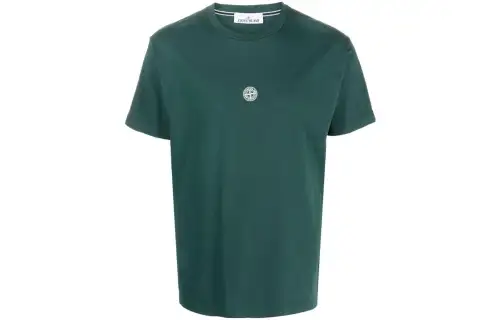 STONE ISLAND Logo Printed Crewneck T Shirt