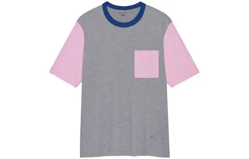 UNIQLO X JW Anderson Uniqlo Jw Anderson Co Branded Series T Shirts Men's Lead Gray Crew Neck Moderate Straight Fit