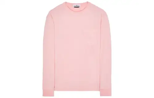 STONE ISLAND T Shirts Men's Pink Crew Neck Moderate Straight Fit