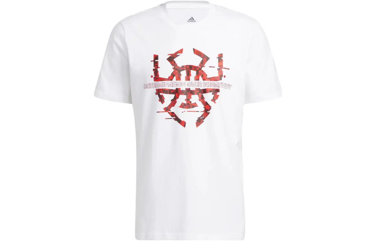 Adidas T-Shirts Men's White Crew Neck Moderate Straight Fit