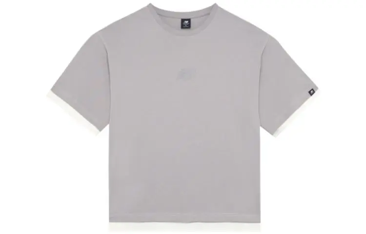 New Balance T-Shirts Men's Gray Crew Neck Moderate Straight Fit