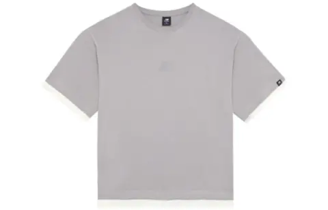 New Balance T-Shirts Men's Gray Crew Neck Moderate Straight Fit