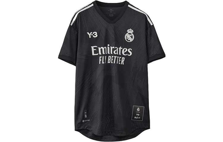 Y 3 X Adidas Real Madrid T Shirts Men's Black Crew Neck Moderate Straight Fit