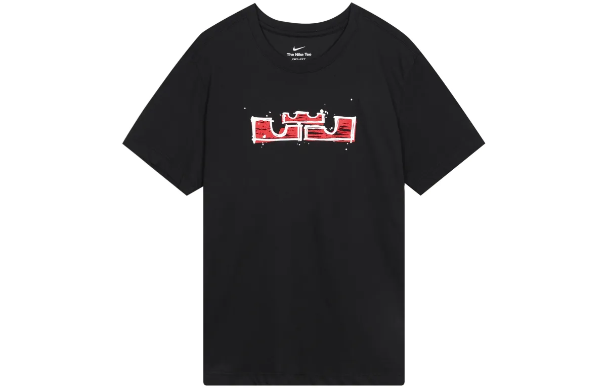 Nike T-Shirts Men's Black Crew Neck Moderate Straight Fit