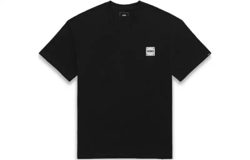 Vans T Shirts Unisex Black Crew Neck Moderate Straight Fit