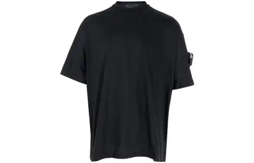 PRADA T Shirts Men's Black Crew Neck Moderate Straight Fit