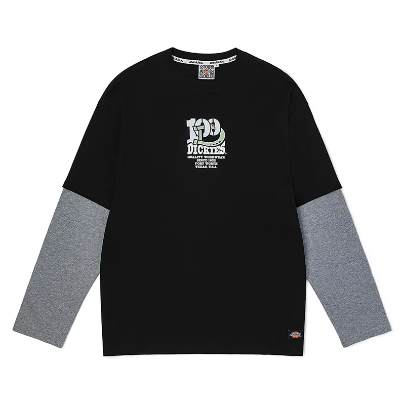 Dickies 100th Anniversary T Shirts Men's Black Crew Neck Moderate