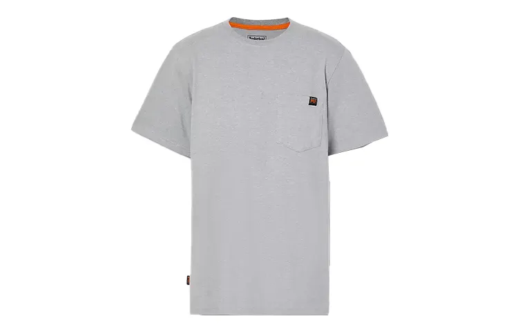 Timberland T Shirts Men's Light Gray Crew Neck Moderate Straight Fit