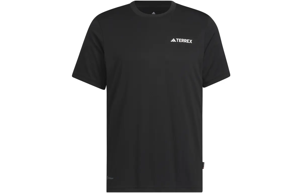 Adidas T-Shirts Men's Black Crew Neck Moderate Straight Fit