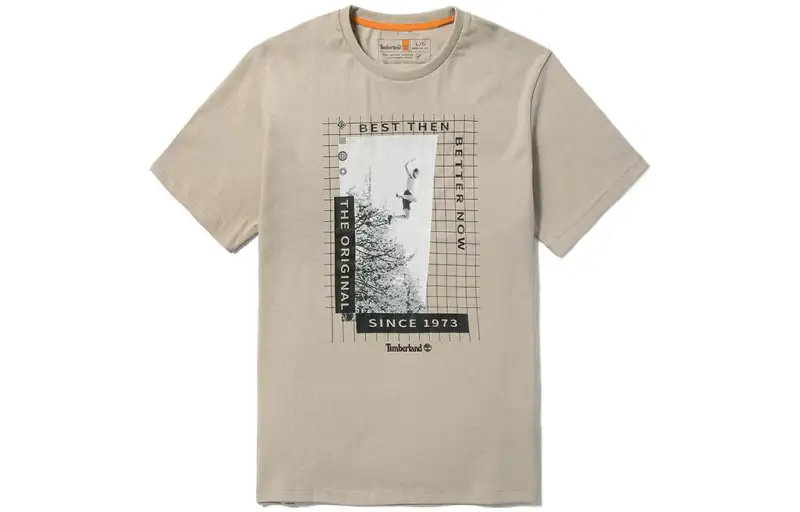 Timberland T Shirts Unisex Sand Crew Neck Moderate Straight Fit