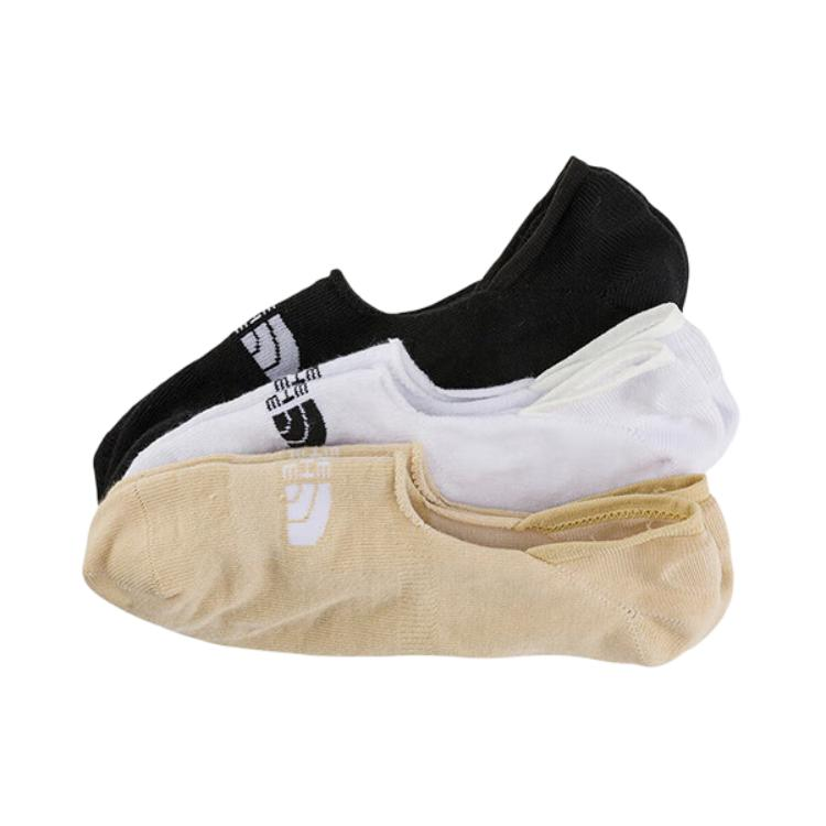 THE NORTH FACE No Show Socks Men’s 3 Pack Black/White/Khaki