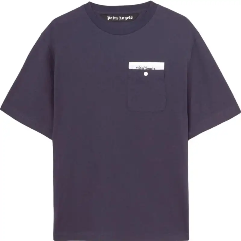PALM ANGELS Logo Printed Crewneck T Shirt