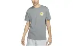 Nike T Shirts Men's Gray Crew Neck Moderate Straight Fit