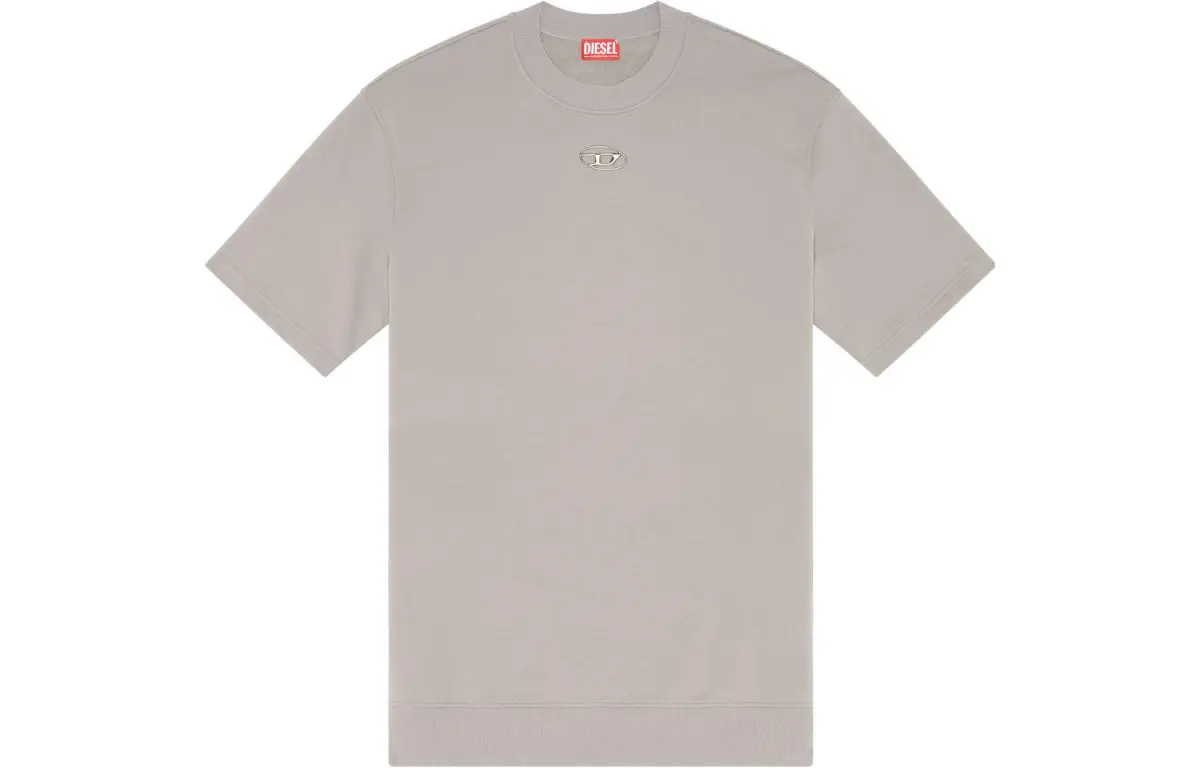 DIESEL T-Shirts Men's Gray Crew Neck Moderate Straight Fit